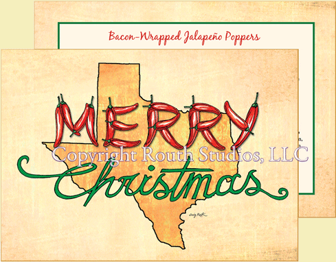 Texas Christmas Cards, Chile Pepper Holiday Card